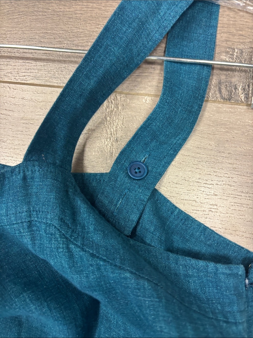 Eileen Fisher Teal Tiered Delave linen Midi Dress - Picture 8 of 10